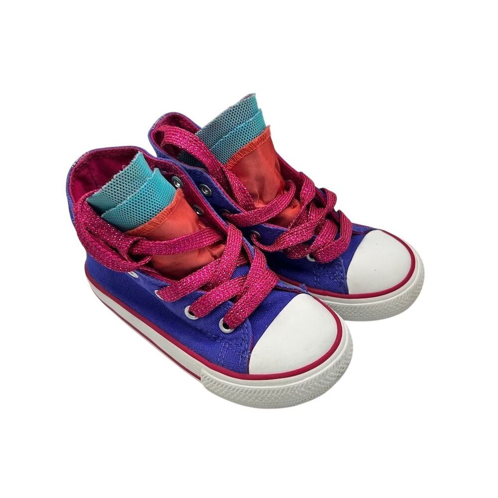 Converse All Star High Top Sneakers Periwinkle/Berry Pink/Blush Toddler Size 9